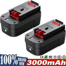 2 Pack 18V for Black and Decker HPB18 18 Volt 3.0Ah Battery HPB18-OPE 244760-00A