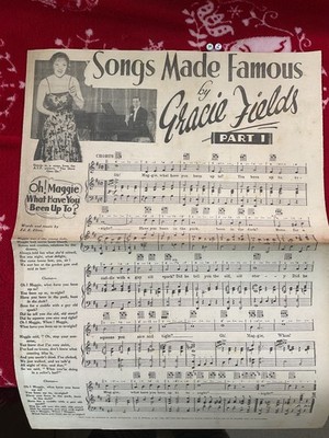 Antike Noten, historisch selten, vier Seiten, Gracie Fields