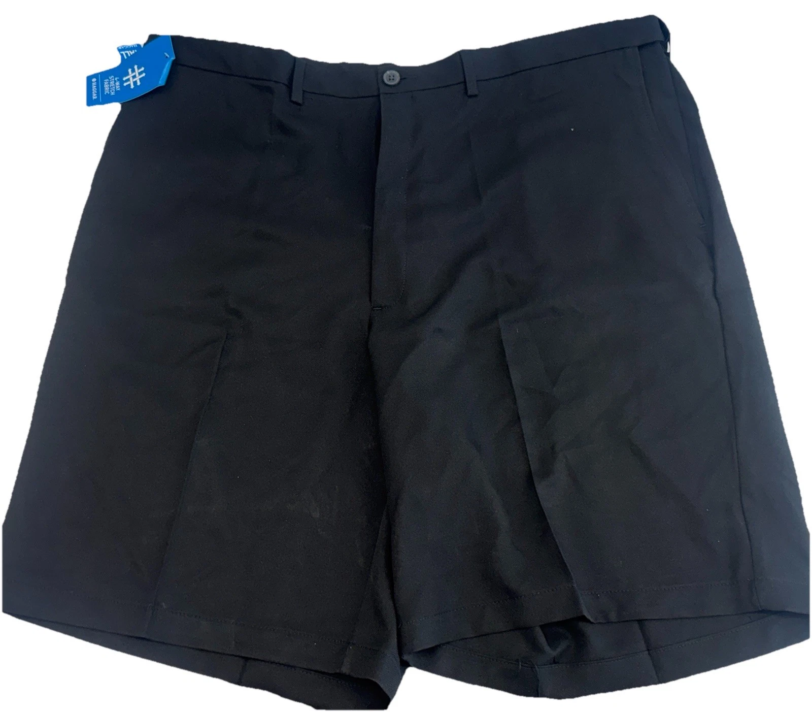 Haggar Cool Pro 18 Men's Shorts Golf Dry Tech Flex Waist BLACK 44W Golf Preppy