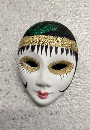 Mardi Gras Handmade Mask Pin-Jewelry - Picture 3 of 4