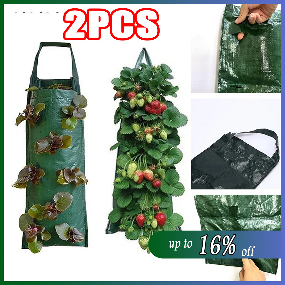 2X Fabric Grow Bag Tomato Strawberry Hanging Planter Flower Pouch Trailing Plant eBay