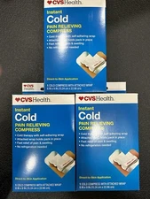 CVS Instant Cold Pain Relieving Compress. 6x9 Each One Sold In Lot Of 3!