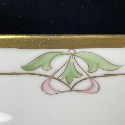 WA Pickard Art Nouveau HP Square Porcelain Candy Bonbon Dish MapleLeaf Mark 1918 - Picture 7 of 9