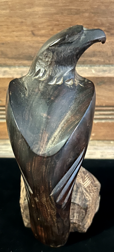 Vintage Hand Carved Ironwood Bald Eagle Bird Art By Seri Indians in Arizona USA