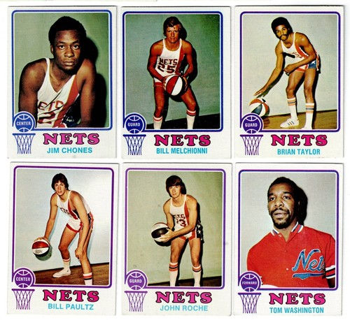 1973-74 Topps NEW YORK NETS basketball 6 card team set JIM CHONES rookie rc ABA - 第 1/2 張圖片