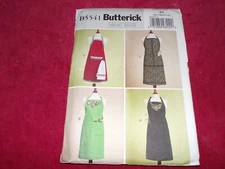 💐BUTTERICK B5541-LADIES (4 STYLE) APRON w/POCKETS-OPTIONAL TRIM PATTERN S-LG FF