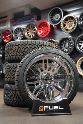 24x12 Fuel Forged FFC123 Pyro Wheels 33 Heritage AT-X Tires 8x170 Ford F250