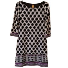 WHBM Womans Purple Geometric Pattern Dress Size Small