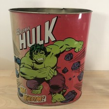 CHEINCO Incredible Hulk Metal Trash Can. Made in USA 1979. Marvel Comics