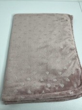 Adirondack Baby Blanket Silver Hearts Rose Pink Security 30"x40"