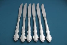 6 Dinner Knives Hollow Oneida DOVER Stainless 9"