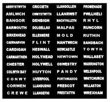  MODEL BUS WATERSLIDE TRANSFERS 1/76th SCALE CROSVILLE DESTINATIONS (52 DIFF)