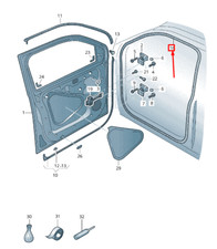 VW Amarok 2H Türdichtung innen vorne Gummi Teilenummer 2H0837911G9B9