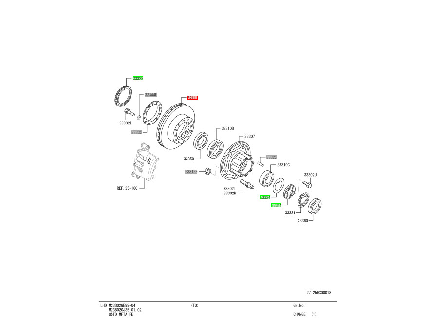 MITSUBISHI FUSO, REAR, OIL SEAL AND BEARING REPLACEMENT KIT. (ONE 