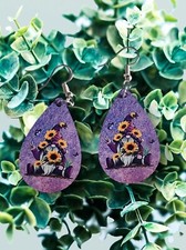 Purple Gnome Handmade Sublimation Earrings