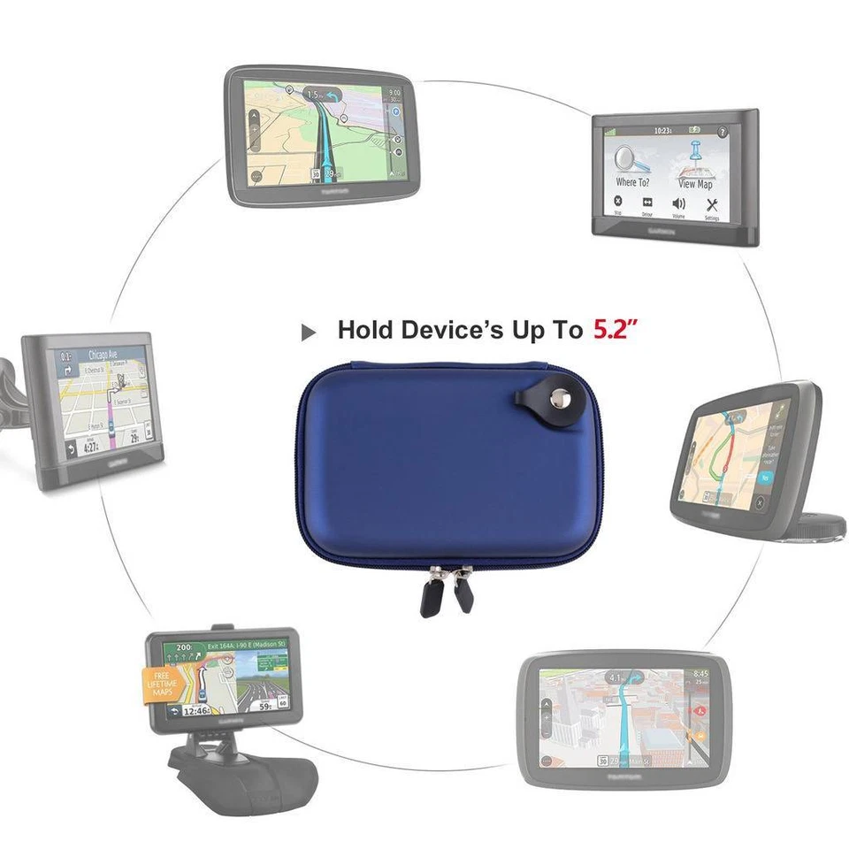5.2 Inch Hard Carrying Storage Travel Case Bag GPS Cover for Tomtom Garmin Nuvi - Image 3 of 4