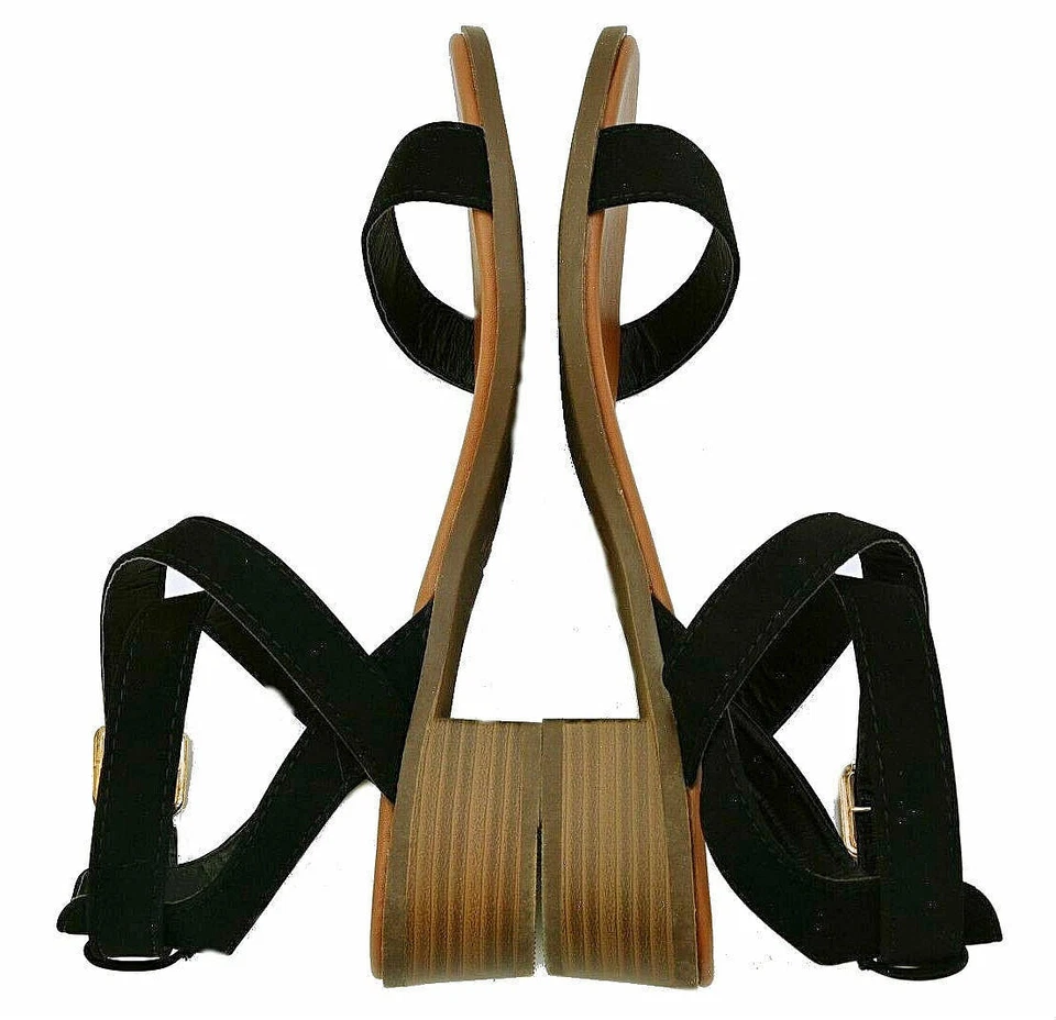 Top Moda Women's Ankle Wrap Adjustable Buckle Stacked Chunky Heel Sandals - Image 3 of 4