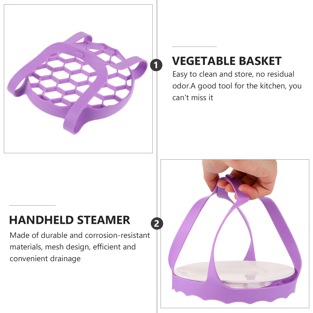 Silicone Egg Cooker Steamer Basket with Vegetable Drain Rack