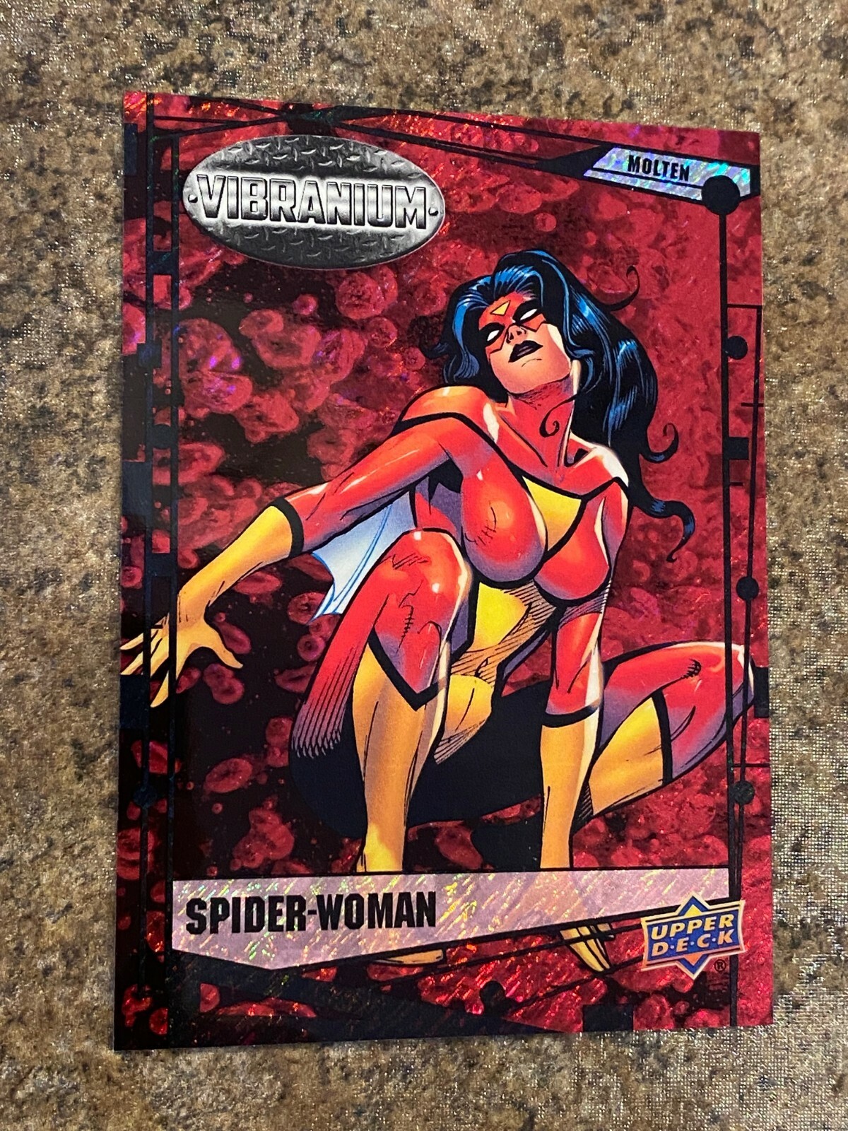 2015 Marvel Vibranium Molten #17 SPIDER-WOMAN 62/299 Combo Ship Red😍😍*