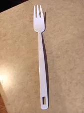 Vintage Melamine Ware Cooking/Turning/Serving Fork - White 15 Inches