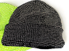 REFLEKTIERENDE Unisex M&uuml;tze Strick Uni Polyacryl Winterbekleidung schwarz grau
