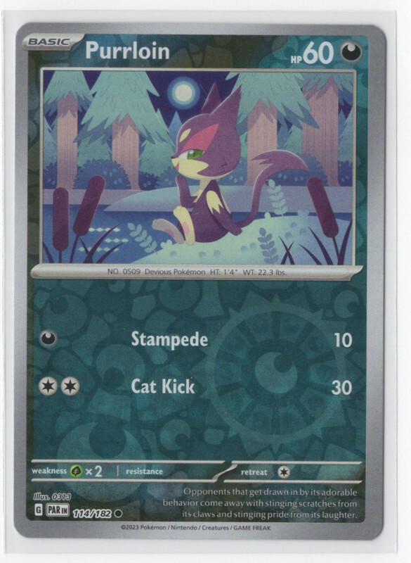 Pokemon Paradox Rift  114/182 Purrloin Reverse Holo