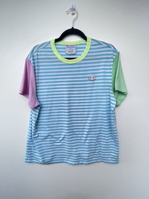 Champion Pastel Multi-Color Striped Mens T-Shirt
