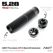 AIM7 Precision APEX-1228C Modular Linear Compensator For AEG GBB Aluminum Black