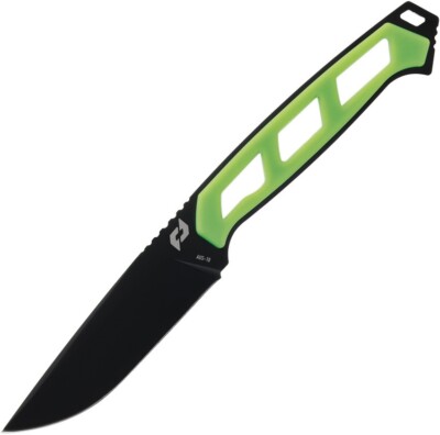 Schrade Isolate Fixed Knife 4'' AUS-10 Steel Full Tang Blade Green TPR Handle