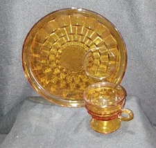 Vintage Amber Indiana Luncheon/Snack Plate & Cup - Buy 2 get 1 FREE