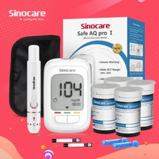 Sinocare Blood Glucose Monitor Safe AQ pro I with Blood Ketone Warning 100Strips