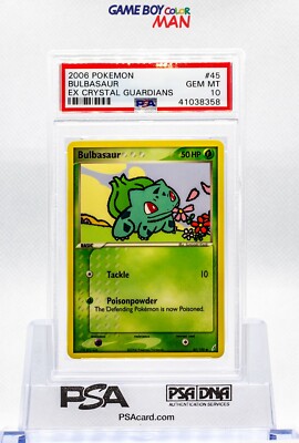 2006 POKEMON TCG EX CRYSTAL GUARDIANS BULBASAUR PSA 10 GEM MINT