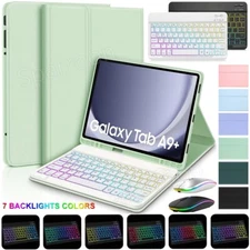 For Samsung Galaxy Tab A9 Plus 11 in 2023 Backlit Bluetooth Keyboard Mouse Case