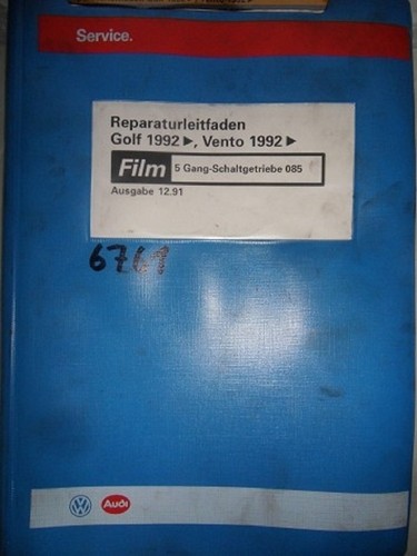 Microfische Filme Reparaturleitfaden VW Golf 1992 5 Gang-Schaltgetriebe #6761