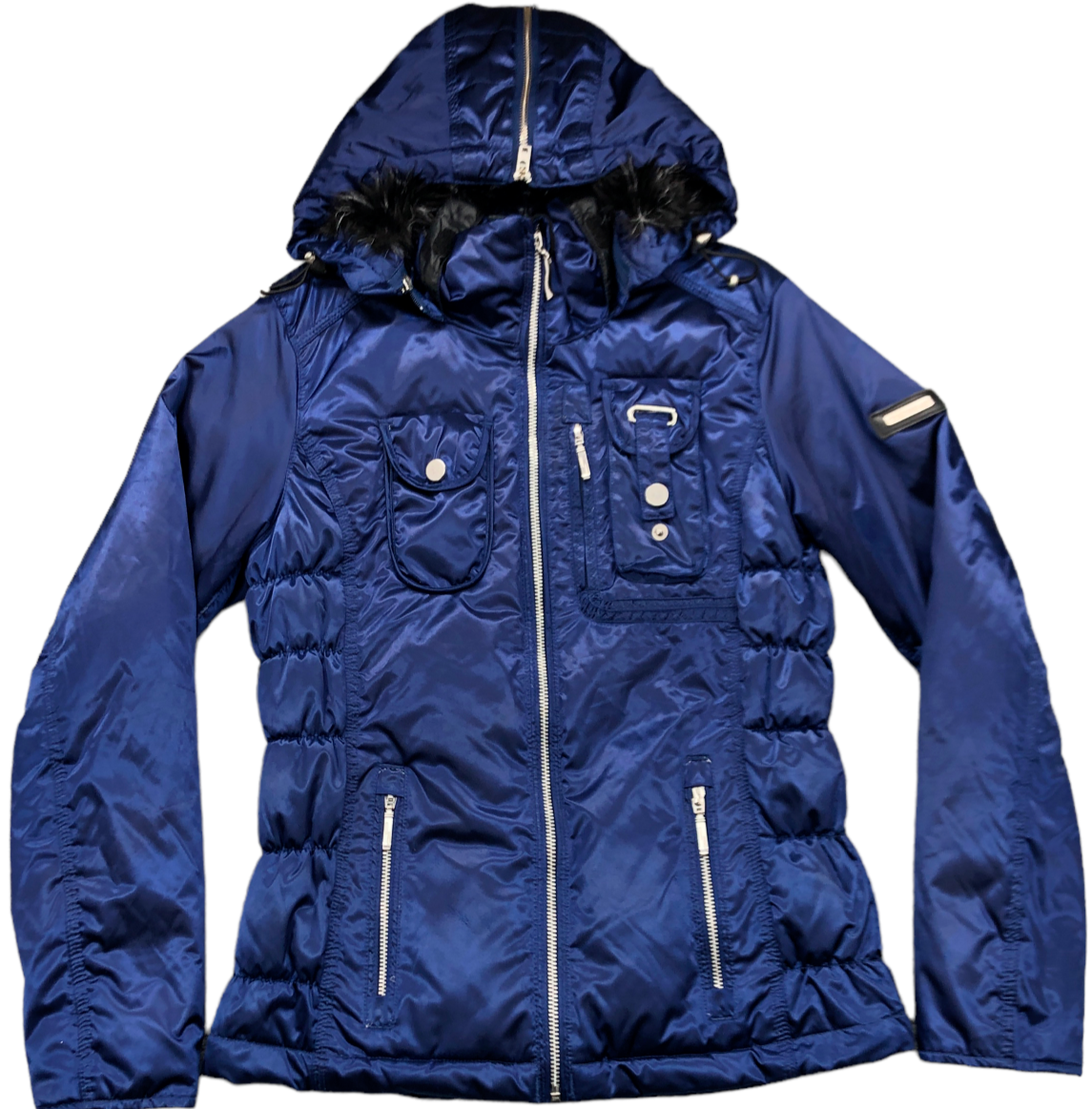 Obermeyer Leighton Ski Jacket Womens Size 6 Lined Insulated Faux Fur Hood  Blue | eBay