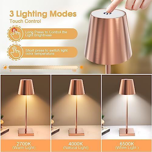 Newrgy Cordless Table Lamp5200mAh Rechargeable Battery Operated LED