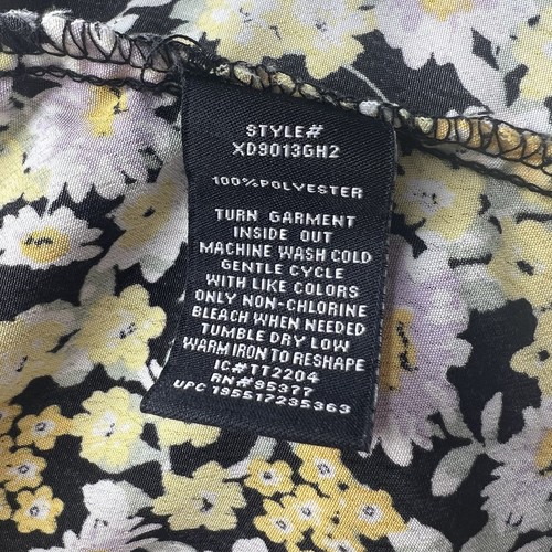 Social Standard by Sanctuary Black Yellow Floral Shoulder Tie Smocked Midi Dress - Picture 9 of 10