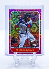 RONALD ACUNA JR 2021 Donruss Highlights #HL8  PINK FIREWORKS PARALLEL FUTURE HOF