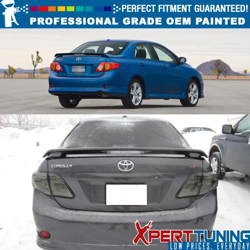 Fits 09-13 Toyota Corolla OE Style Trunk Spoiler & LED Brake - Painted Color Foto 4 de 4