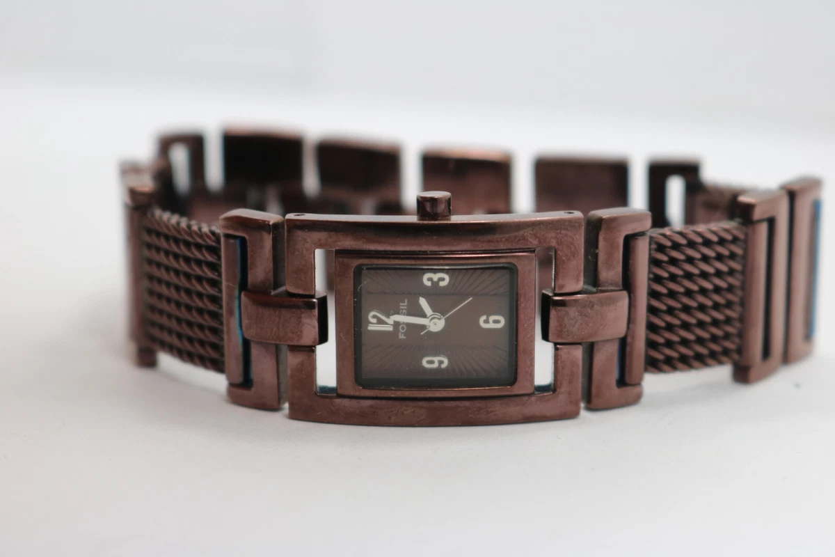 Womens Fossil ES 2024 Bronze Color Steel Watch New Battery
