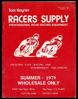 1979 TOM HAYNER RACERS SUPPLY EQUIPMENT CATALOG, CAFE RACING, SUPERSTREET