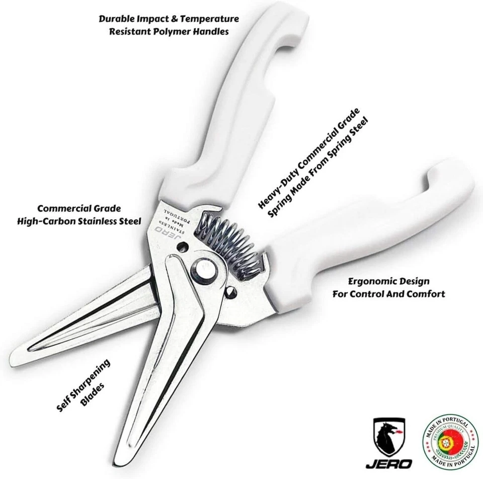 JERO Stainless Steel Kitchen Shears with Holder - Spring Assisted Scissors - Image 2 of 4