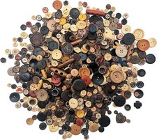 1600Pcs Wood Craft Buttons in Bulk Wooden Button for Crafts Assorted Size for...