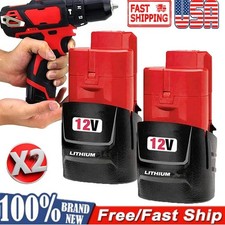 2Pack 3.0Ah Battery For Milwaukee for M12 LITHIUM Extended Capacity 48-11-2460