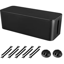 Large Cable Management Box Cord Organizer Hider for Power Strip under Desk TV Co