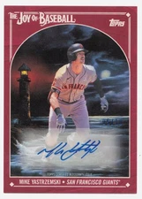 2023 Topps X Bob Ross The Joy of Baseball Auto Crimson Mike Yastrzemski Auto /10