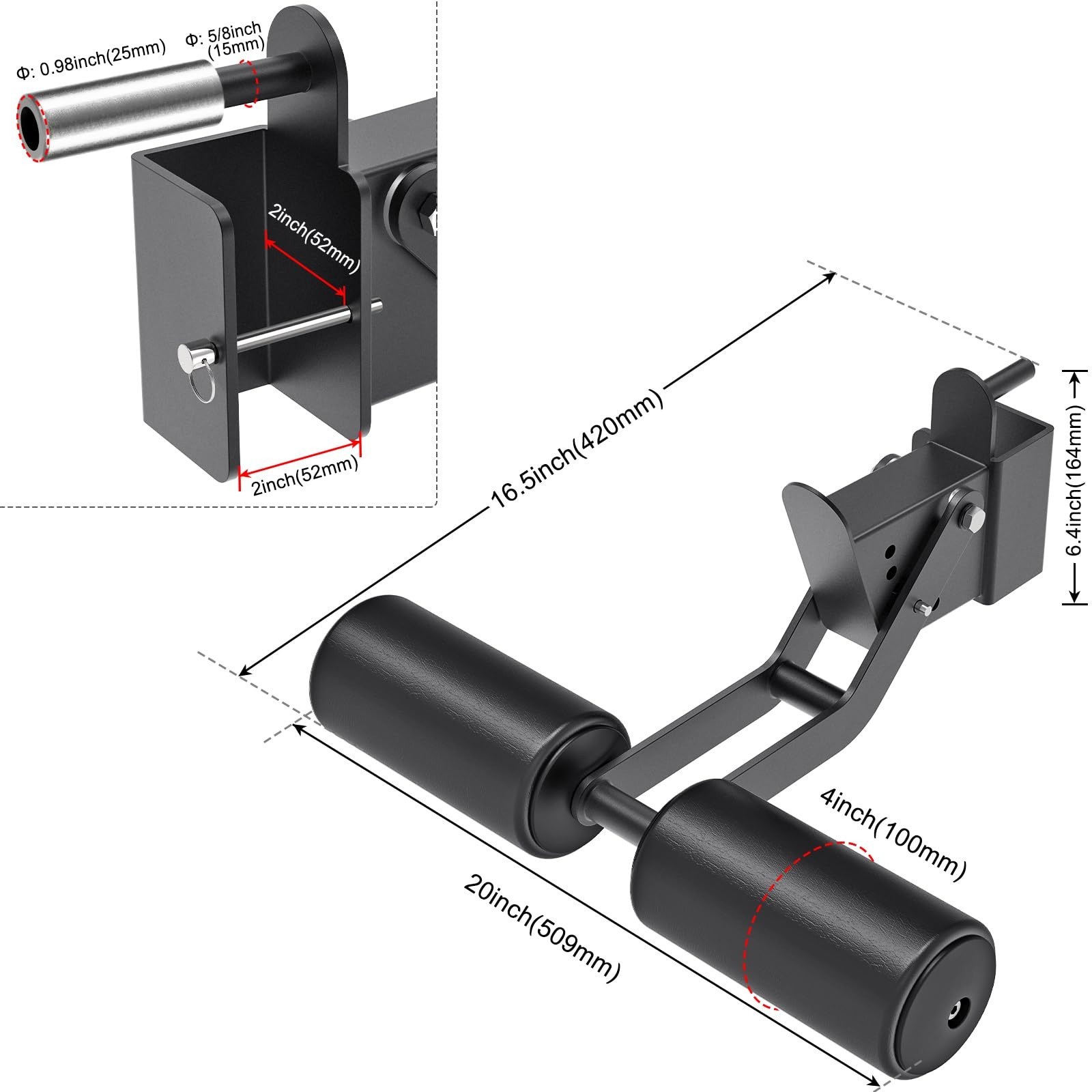 Ham Curl Nordic Hamstring Curl Squat Rack Attachment - Adjustable Leg Hold Down ...