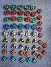 55 Piece Necromunda Condition & Status Markers ? Double Sided Multi-Colour Set