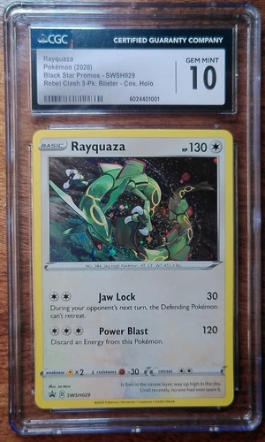 CGC 10 Rayquaza Holo SWSH029 Black Star Promo Cosmos Holo 2020