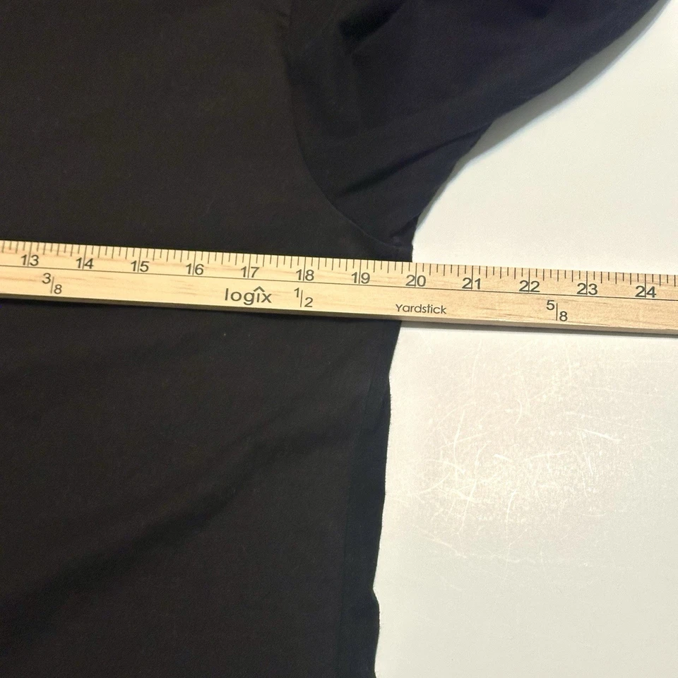 James Perse Cotton Shirt Mens Size 1 Black Long Sleeve Button Back Jersey Knit - Image 3 of 4